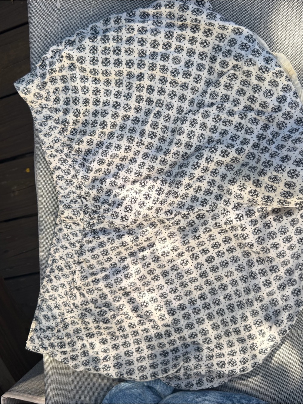 Abercrombie & Fitch White Skirt with Black Floral Print